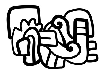 abstract face portrait hand drawn, shapes, line, doodle