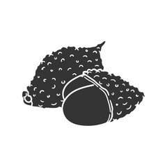 Salak Fruit Icon Silhouette Illustration. Exotic Food Vector Graphic Pictogram Symbol Clip Art. Doodle Sketch Black Sign.