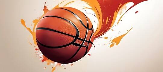 isolated on soft background with copy space Basketball concept, illustration