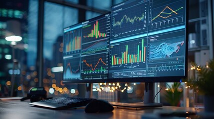 A scene showing financial analysts calculating the ROI from a renewable energy investment, with detailed charts and graphs showing financial data  8K , high-resolution, ultra HD,up32K HD