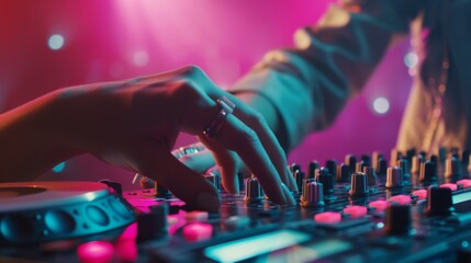 A DJ Mixing at Nightclub
