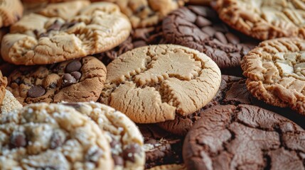 Assorted cookies closeup. Generative AI