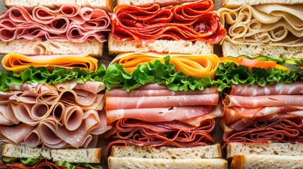 Assorted sandwiches. Generative AI