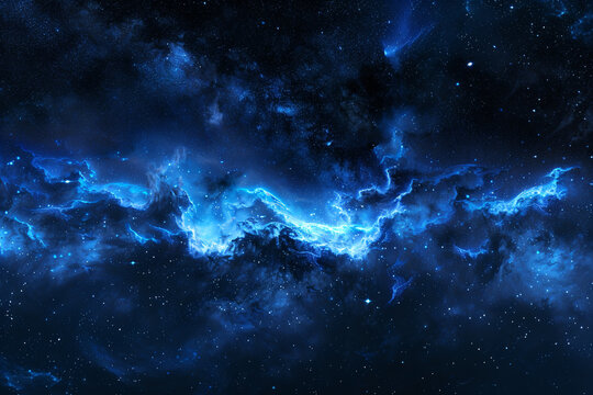 a blue galaxy with a black background