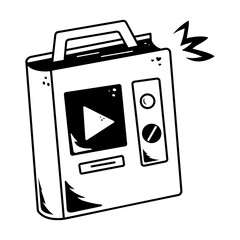 Grab this doodle icon of a retro device 