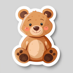 Fototapeta premium Cute bear cartoon on a White Canvas Sticker,vector image