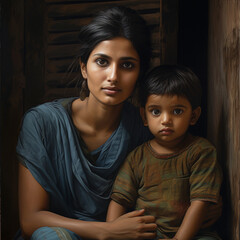 indian mother and son