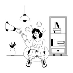 Get this glyph style illustration of intrusive thoughts 