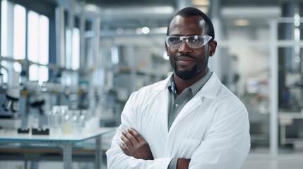 Confident Scientist in Laboratory Setting