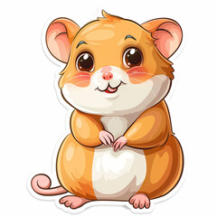 Obraz premium Cute hamster cartoon on a White Canvas Sticker,vector image