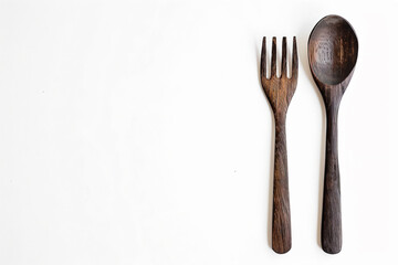 a couple of wooden spoons and a fork
