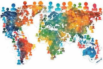 Connected World: Global Network of People on Interactive Map