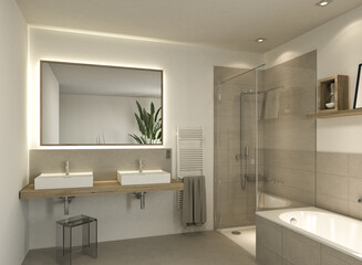 Bad mit Natursteinfliesen