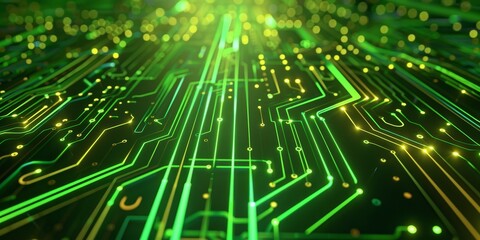 Obraz premium Abstract Futuristic Circuit Board Background with Glowing Blue Lines
