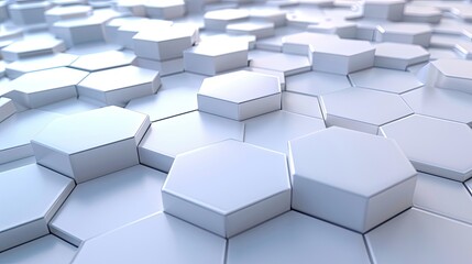 White hexagon background. Generative AI