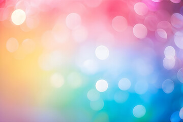 Obraz premium Abstract bokeh lights in rainbow hues, perfect for vibrant designs or festive backgrounds