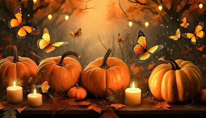 halloween background with pumpkins