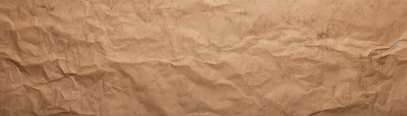 Fototapeta premium Brown crumpled paper texture, background