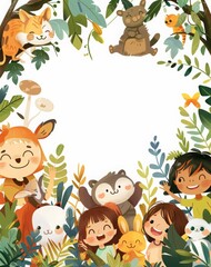 Obraz premium Happy childrens day celebration, vector graphic, AI generated
