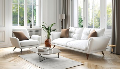 Fototapeta premium modern living room with sofa