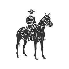 Royal Canadian Mounted Police Icon Silhouette Illustration. Canada Vector Graphic Pictogram Symbol Clip Art. Doodle Sketch Black Sign.