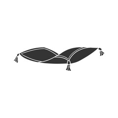 Flying Magic Carpet Icon Silhouette Illustration. Arabian Tales Vector Graphic Pictogram Symbol Clip Art. Doodle Sketch Black Sign.