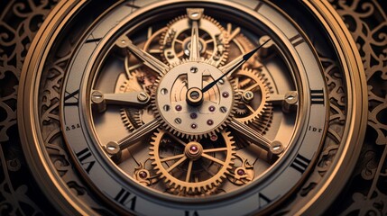 Obraz premium Time's impact: intricate clock gears symbolize moral decisions