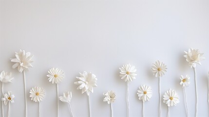 white flowers on a wooden background - Powered by Adobe