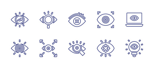 Vision line icon set. Editable stroke. Vector illustration. Containing vision, eyescan, visual.