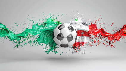 Fototapeta premium EM 2024 Football Soccer Fever abstract Artistic Explosion with ball the Countries meet Wallpaper Poster Brainstorming Map Magazine Background Cover