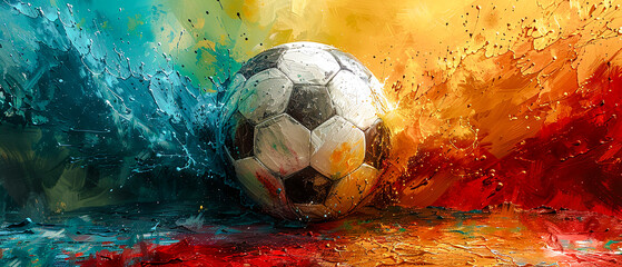 EM 2024 Football Soccer Fever abstract Artistic Explosion with ball the Countries meet Wallpaper Poster Brainstorming Map Magazine Background Cover