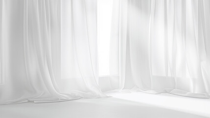 White curtain cloth room background for product display.