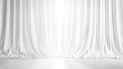 White curtain cloth room background for product display.
