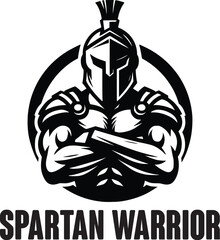 spartan warrior mascot logo illustration