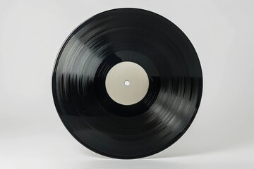 12-inch vinyl LP record in cardboard cover on white background, Generative AI. Beautiful simple AI generated image in 4K, unique.