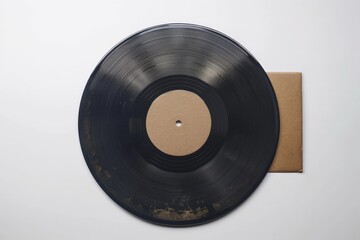 white vinyl album template mock-up. Beautiful simple AI generated image in 4K, unique.