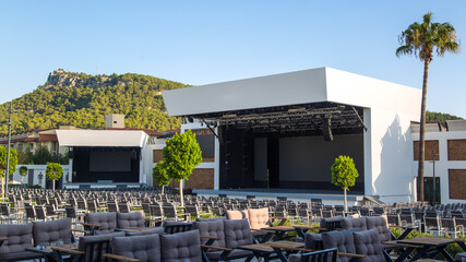 Concert stage for performances for hotel guests.