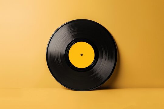 12-inch vinyl LP record in cardboard cover on white background.. Beautiful simple AI generated image in 4K, unique.