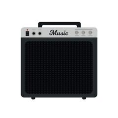 Classical electric and acoustic guitar amplifier isolated on white background. Music concept. Vector stock