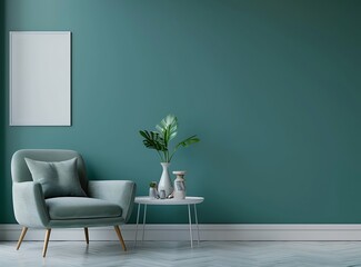 green living room with armchair