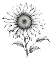PNG  Sunflower drawing sketch plant