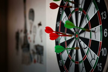 darts in the target
