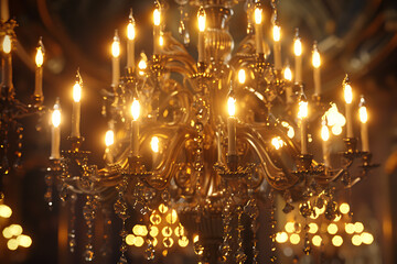 Unique and captivating designer chandeliers illuminate a modern interior, adding elegance and sophistication to the space