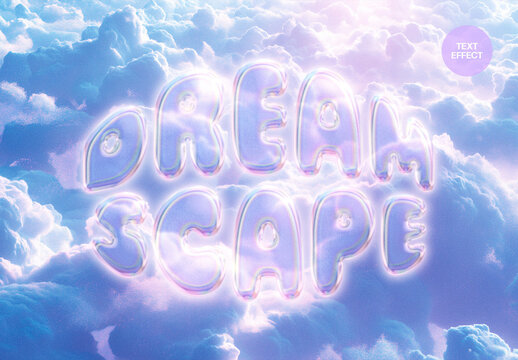 Dreamy Glass Text Effect Mockup