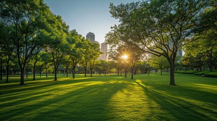 Urban Gradients Park Scene: A photo depicting gradients in urban environments