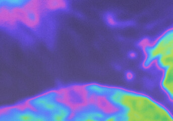 Fundo abstrato holográfico. Colorido gradiente, retro, fundo com efeito. Nostalgia suave, digital. Com granulado, textura de tecido, papel.