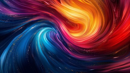 Fototapeta premium A stunning abstract background featuring a dynamic swirl of rich, vivid colors, blending seamlessly to create a mesmerizing visual experience