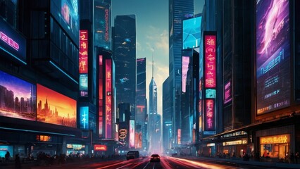 Urban Skyline:
Explore a futuristic cityscape with towering skyscrapers and sleek architecture....