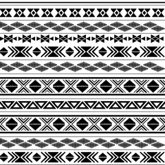 Seamless ethnic pattern. Handmade. Horizontal stripes. Vector illustration.