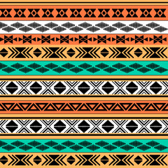Seamless ethnic pattern. Handmade. Horizontal stripes. Vector illustration.